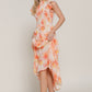 Ruffl Slv Smocked Floral Print Dresss - Farnelli