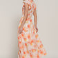 Ruffl Slv Smocked Floral Print Dresss - Farnelli
