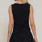 Sleeveless Boat Neck Voluminous Mini Dress - Farnelli