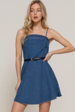 Belted Cami A-line Mini Dress - Farnelli