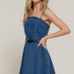 Belted Cami A-line Mini Dress - Farnelli