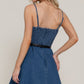 Belted Cami A-line Mini Dress - Farnelli
