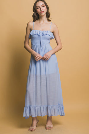 Smocked Ruffle Maxi Dress - Farnelli
