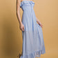 Smocked Ruffle Maxi Dress - Farnelli