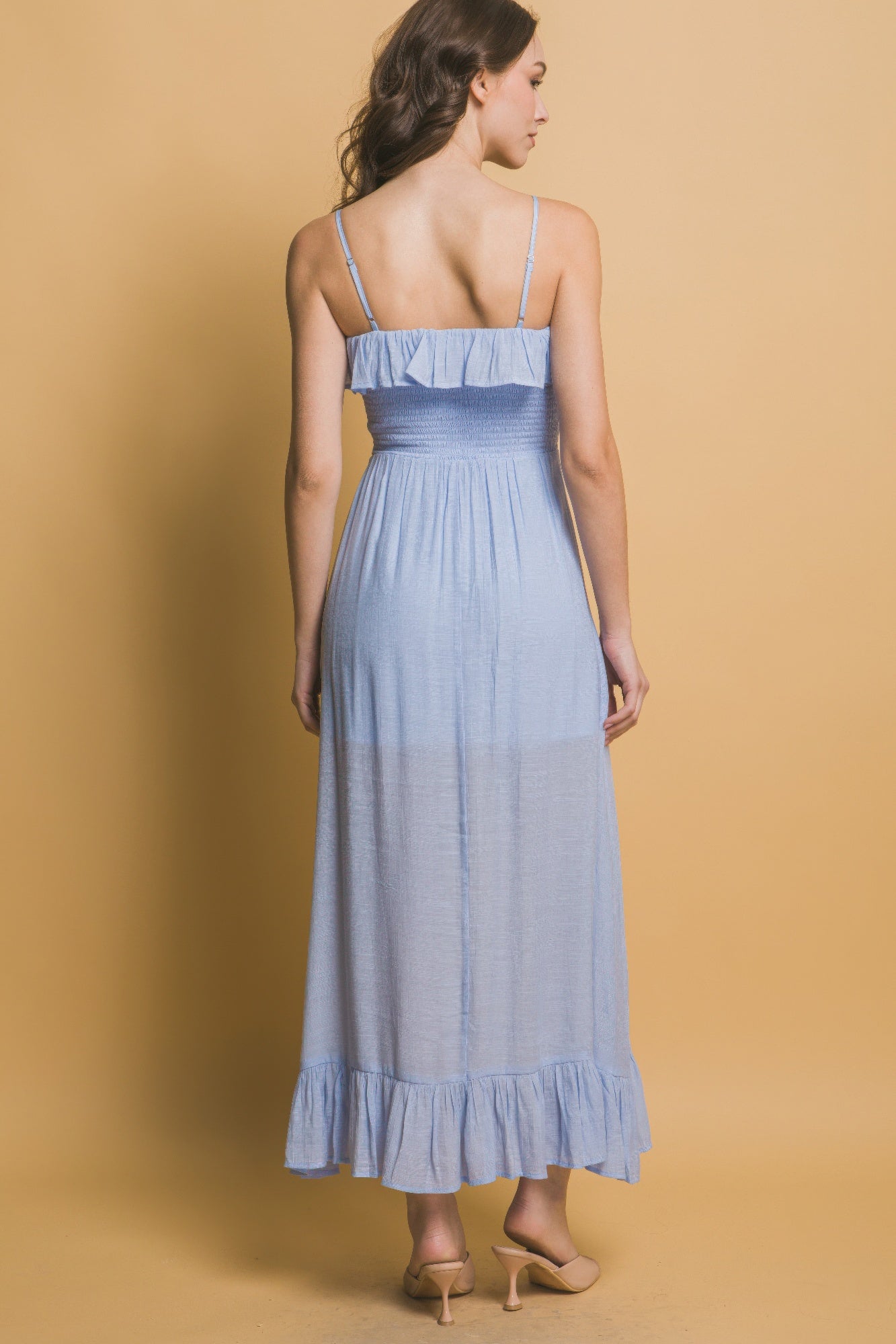 Smocked Ruffle Maxi Dress - Farnelli