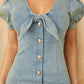 Cute Button Up Short Dress - Farnelli