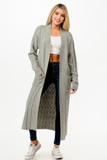 Cable Sweater Long Cardigan - Farnelli