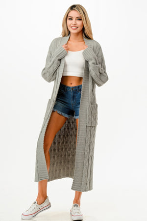 Cable Sweater Long Cardigan - Farnelli