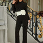 Wide Waistband With Rose Jumpsuit - Farnelli