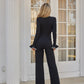 Ruffle Pattern Long Sleeve Jumpsuit - Farnelli