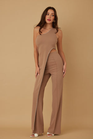 One Shoulder Strap Draped Layer W Rhinestone Sets - Farnelli