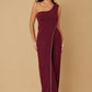 One Shoulder Strap Draped Layer W Rhinestone Sets - Farnelli