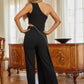 One Shoulder Strap Draped Layer W Rhinestone Sets - Farnelli