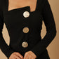 Mutli Button Long Sleeve Dress - Farnelli