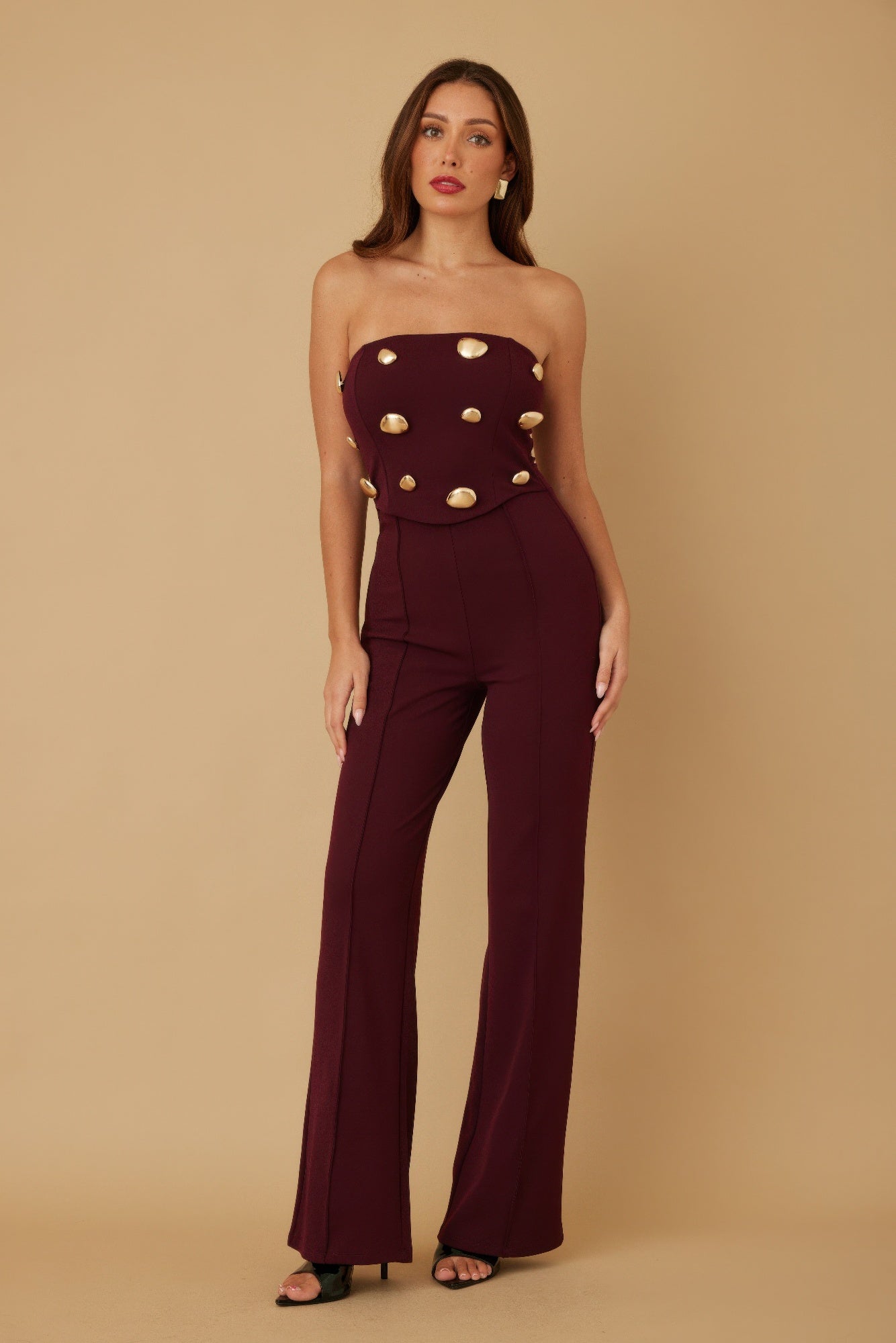 Multi Flat Mirror Stone Jumpsuit - Farnelli