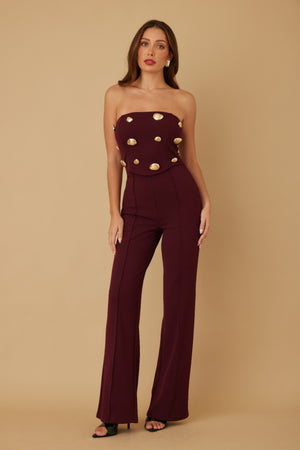 Multi Flat Mirror Stone Jumpsuit - Farnelli