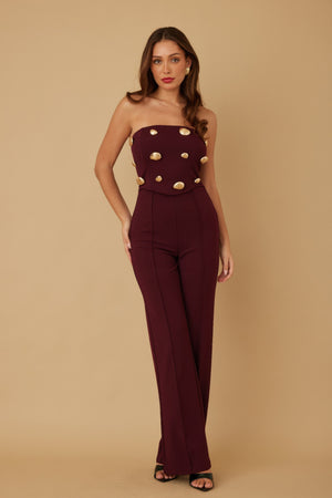 Multi Flat Mirror Stone Jumpsuit - Farnelli