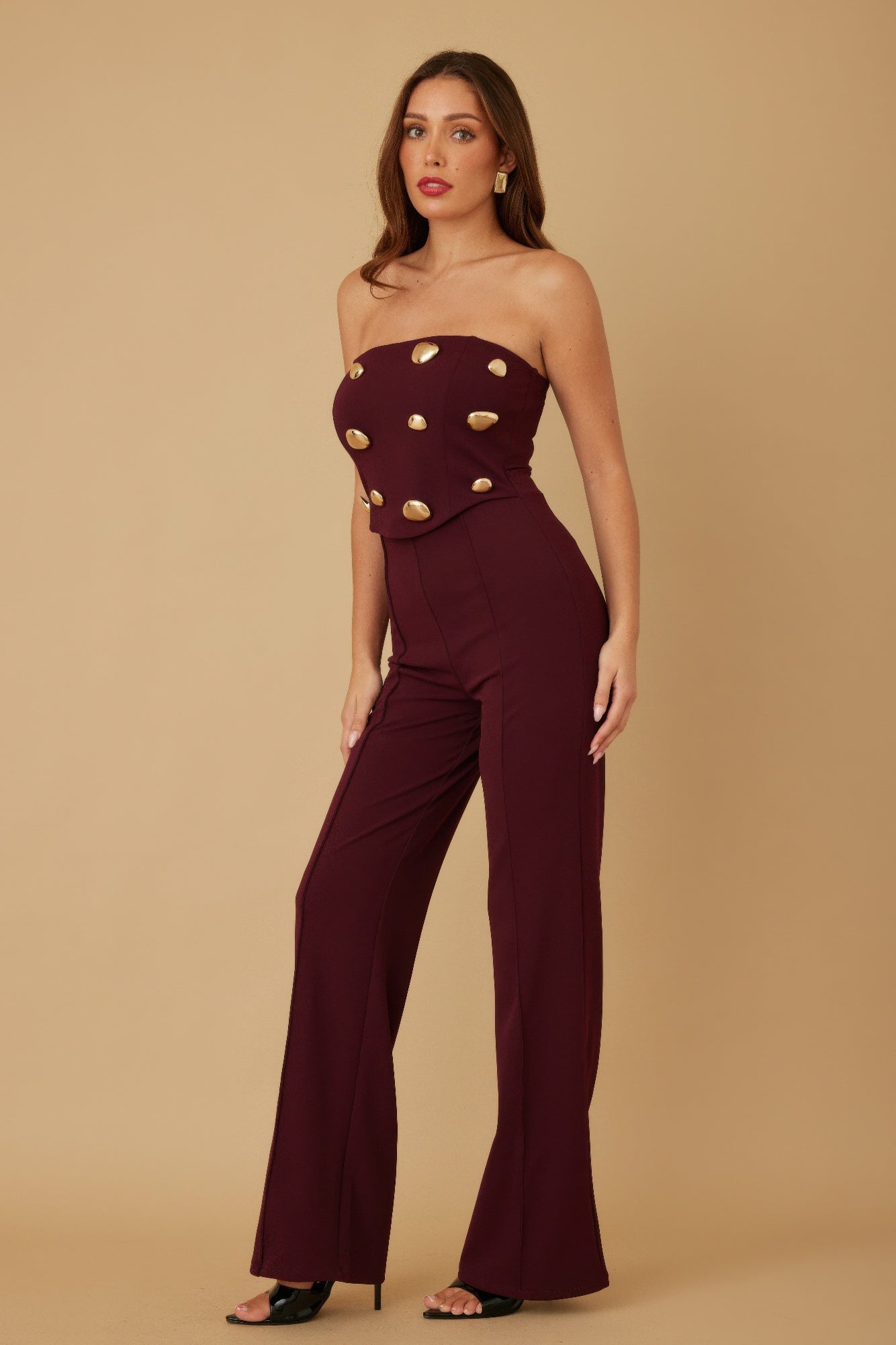 Multi Flat Mirror Stone Jumpsuit - Farnelli