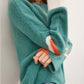 Color Block Sweater With Cut Out - Farnelli