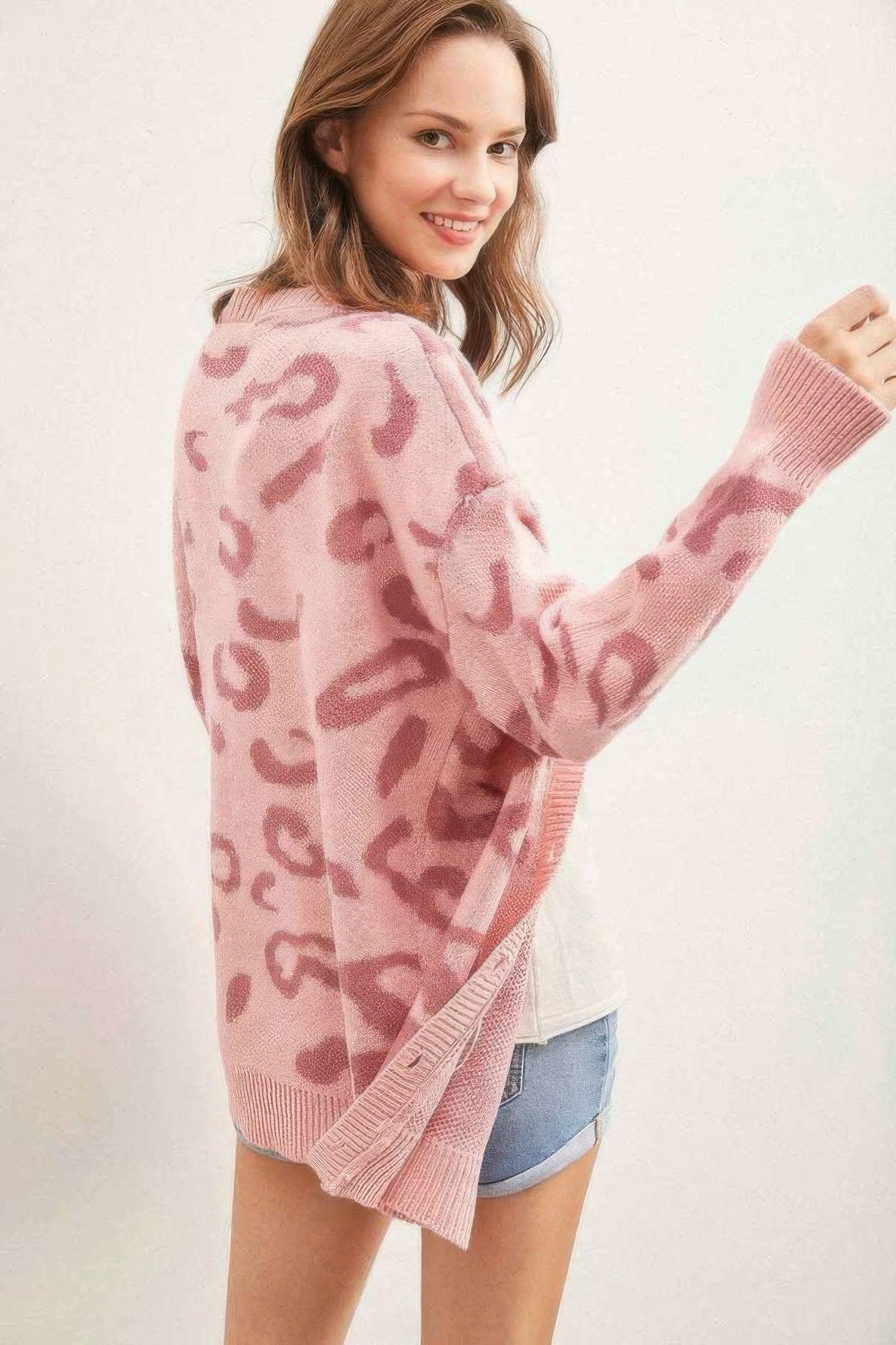 Leopard Button Down Cardigan - Farnelli