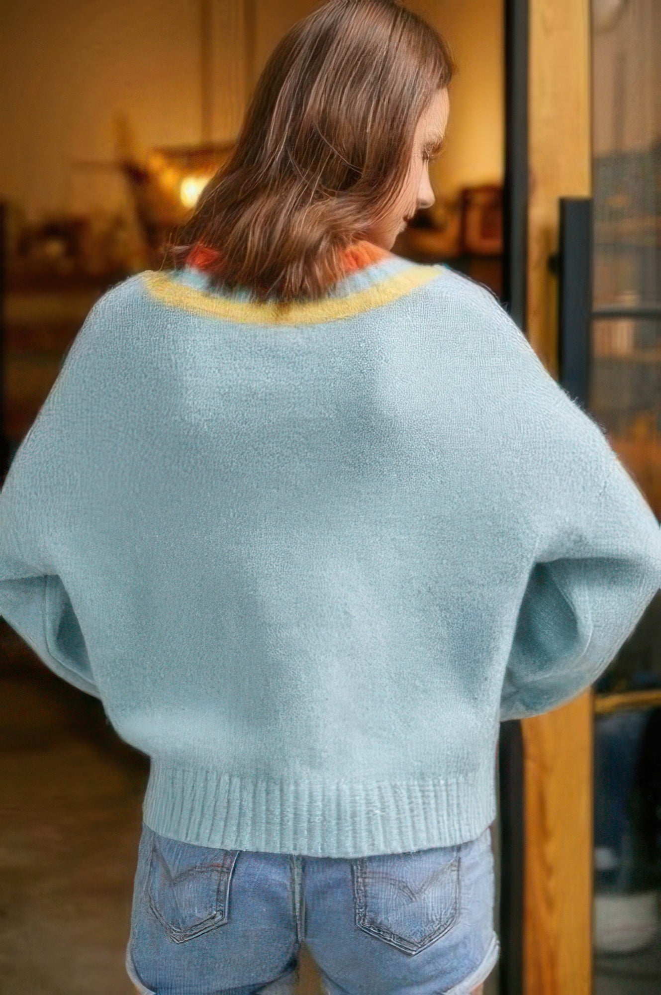 Overlap V Neck Sweater - Farnelli