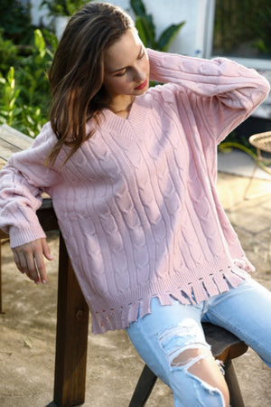 Solid Knit Sweater - Farnelli
