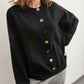 Solid Sweater With Colorful Buttons - Farnelli