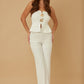 Scrunched Golden Stone Strapless Sets - Farnelli