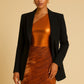 Metallic One Shoulder Bodysuit & Mini Skirt Set - Farnelli