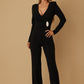 Oval Crystal Stone Wrap Jumpsuit - Farnelli