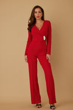 Oval Crystal Stone Wrap Jumpsuit - Farnelli