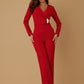 Oval Crystal Stone Wrap Jumpsuit - Farnelli