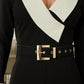 Black/white Long Sleeve Jumpsuit - Farnelli