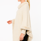 Classic Black Poncho With Faux Fur Trim - Farnelli