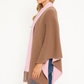 Colorblock Fringe-trimmed Open Wrap - Farnelli