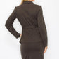 Ls Belted Button Up Jacket & Pencil Skirt Set - Farnelli
