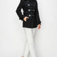 Wool Toggle Button Peacoat With Pockets - Farnelli