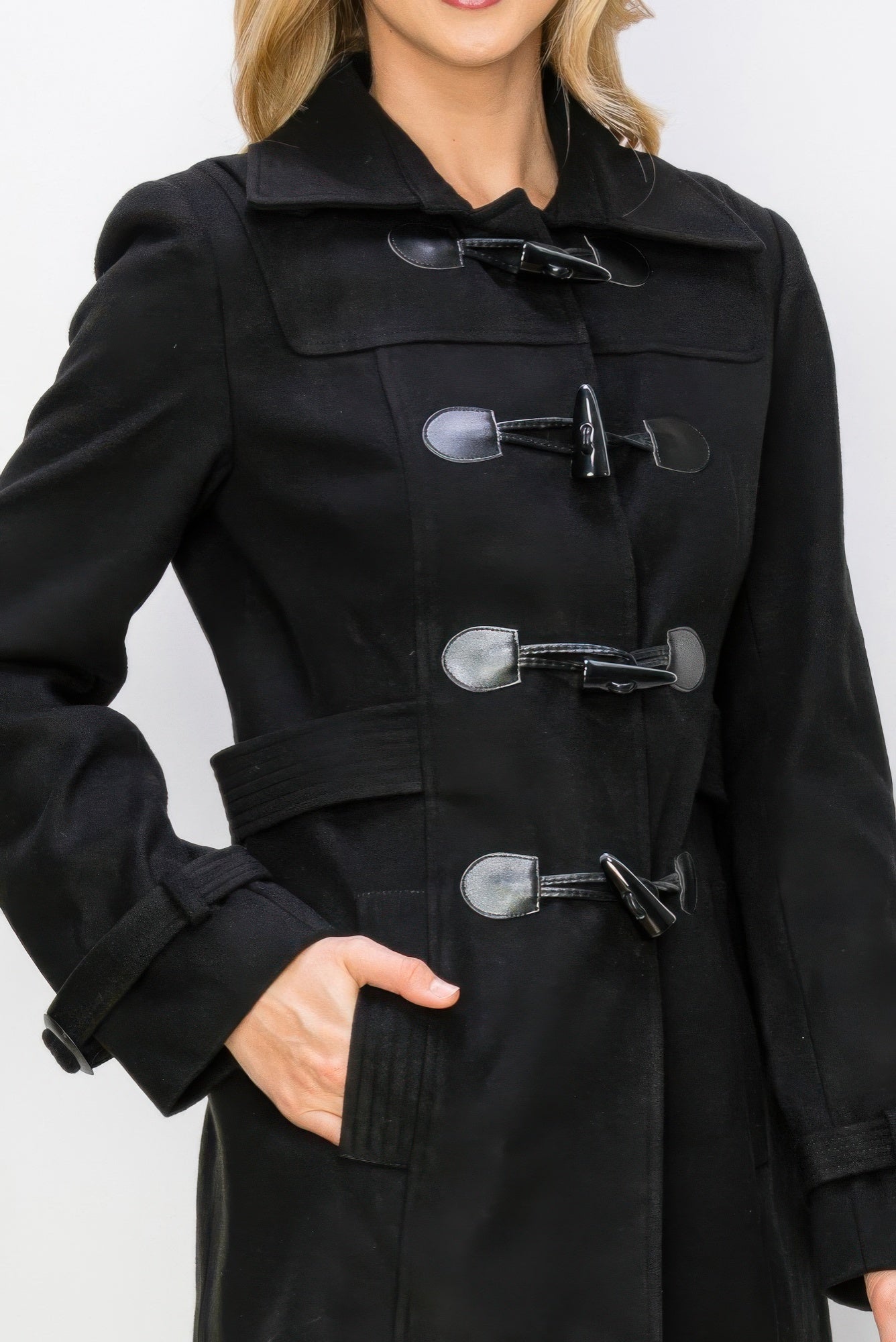 Wool Toggle Button Peacoat With Pockets - Farnelli