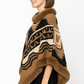 Tribal Luxe Faux Fur Trim Poncho - Farnelli