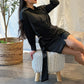 Wrap Satin Long Sleeve Button Down Mini Dress - Farnelli