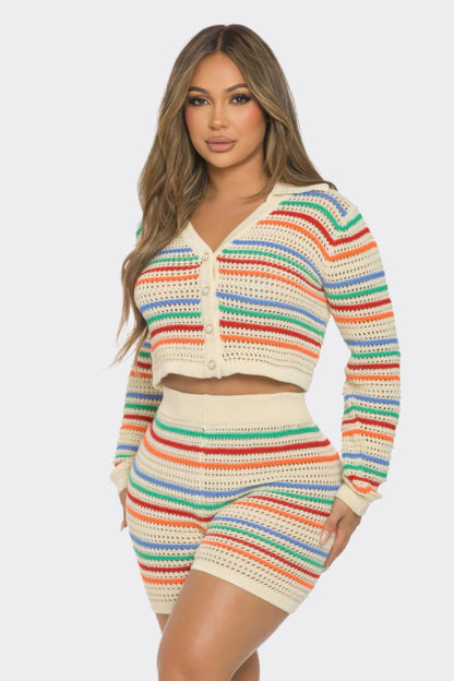 Striped Knit Set - Farnelli