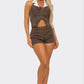 Collared Vest Pleated Skort Set - Farnelli