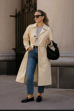 Solid Long Sleeve Trench Coat Woman Lined - Farnelli