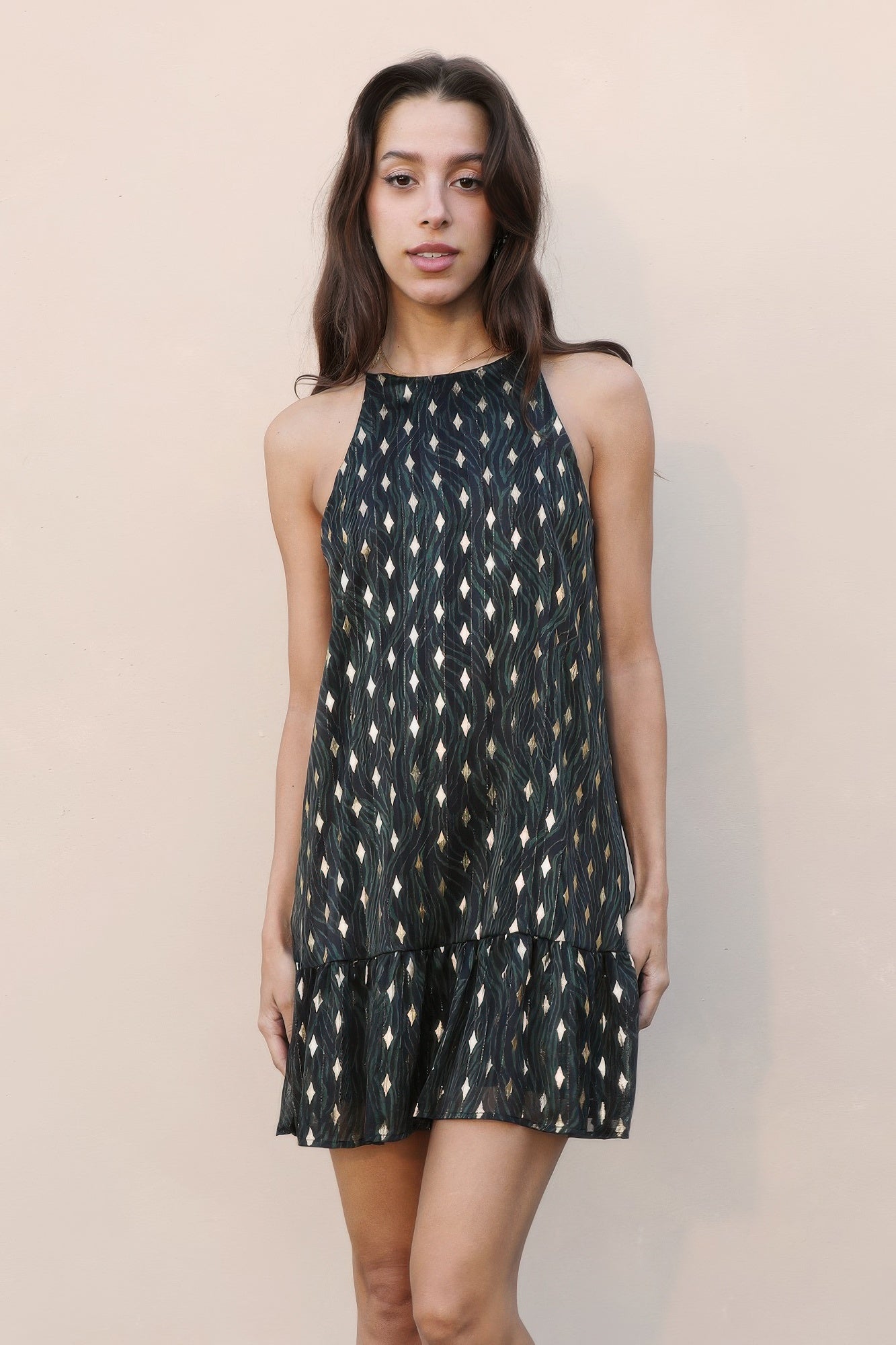 Sacred Tree Ruffle Bottom Dress - Farnelli