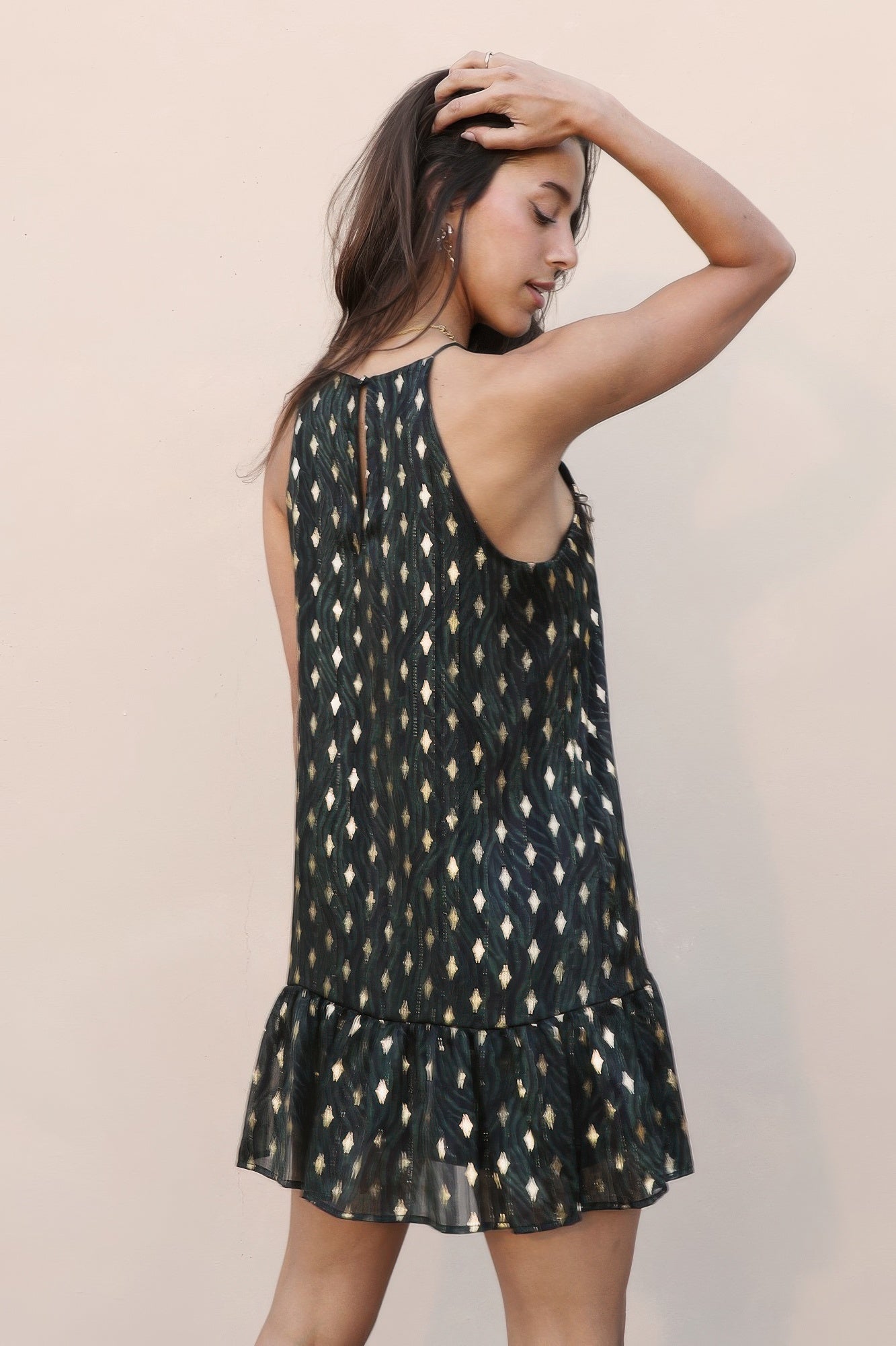 Sacred Tree Ruffle Bottom Dress - Farnelli