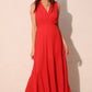 Textured Solid V-neck Maxi Dress - Farnelli