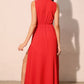 Textured Solid V-neck Maxi Dress - Farnelli