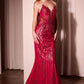 Ladivine CC6018 Long Strapless Rhinestone Embellished Mermaid Gown