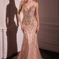 Ladivine CC6018 Long Strapless Rhinestone Embellished Mermaid Gown
