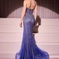 Ladivine CC6018 Long Strapless Rhinestone Embellished Mermaid Gown